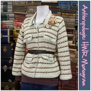 2003 Anthro “Classic Knit Jacket” by HWR Monogram